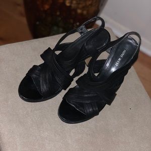 Black Leather Strapped Heels